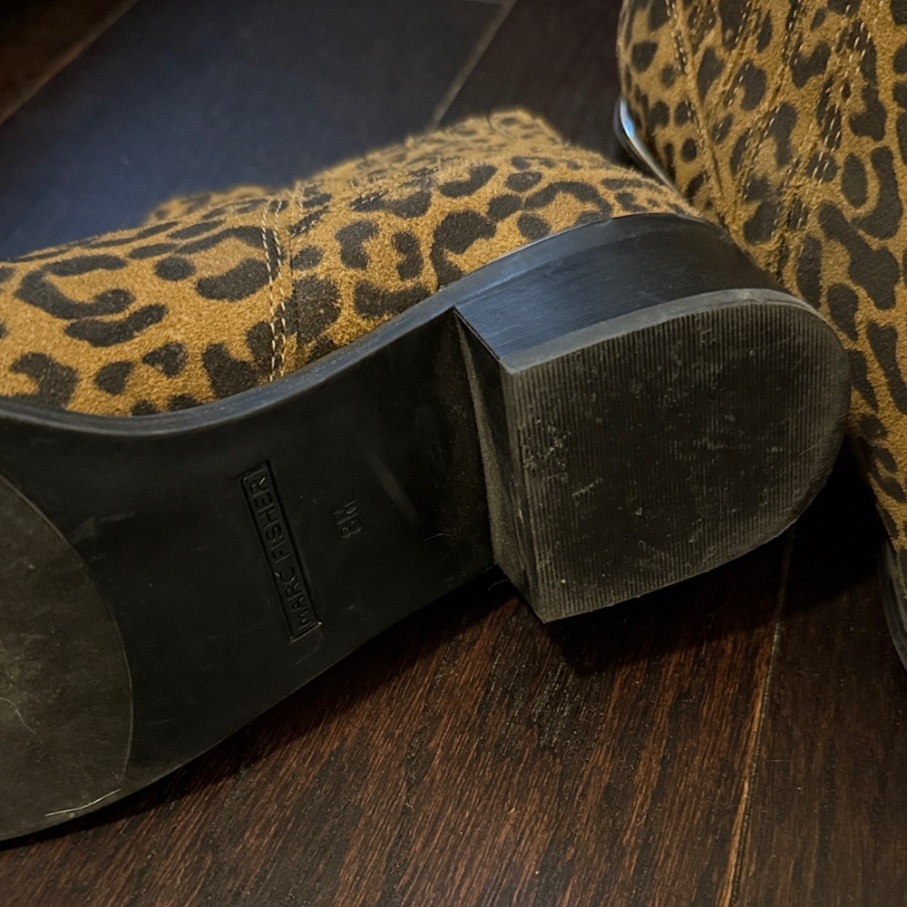 Marc Fisher Missir Suede Leopard Print Booties - Picture 5 of 5